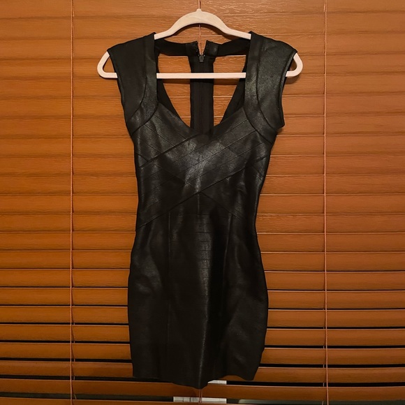 Leather mini stretchy dress - Picture 1 of 1